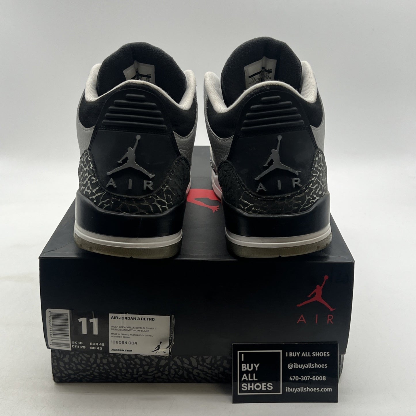 Size 11 - Air Jordan 3 Retro Wolf Grey (136064-004)