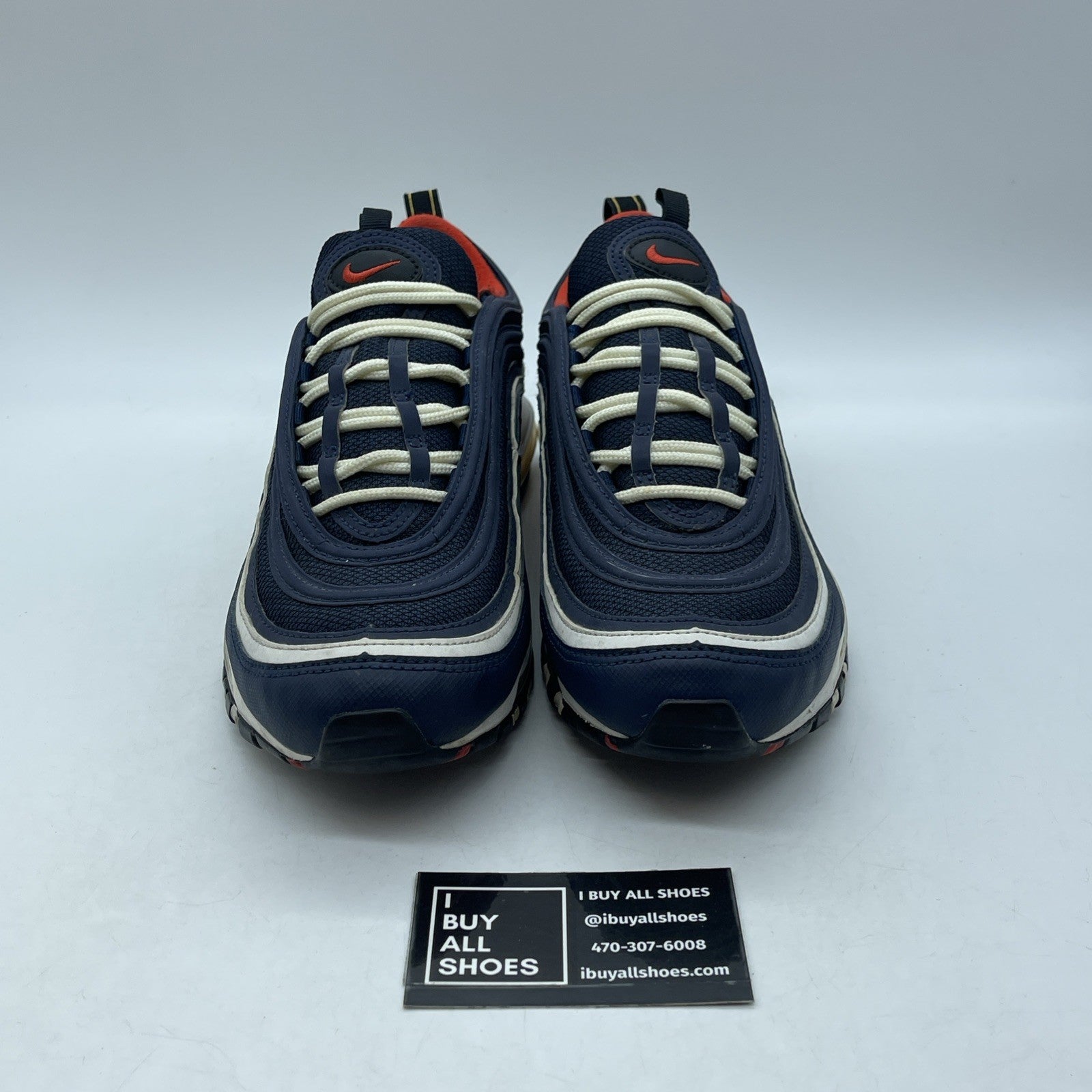 Size 9.5 - Nike Air Max 97 Midnight Navy Blue White Suede (921826-403)
