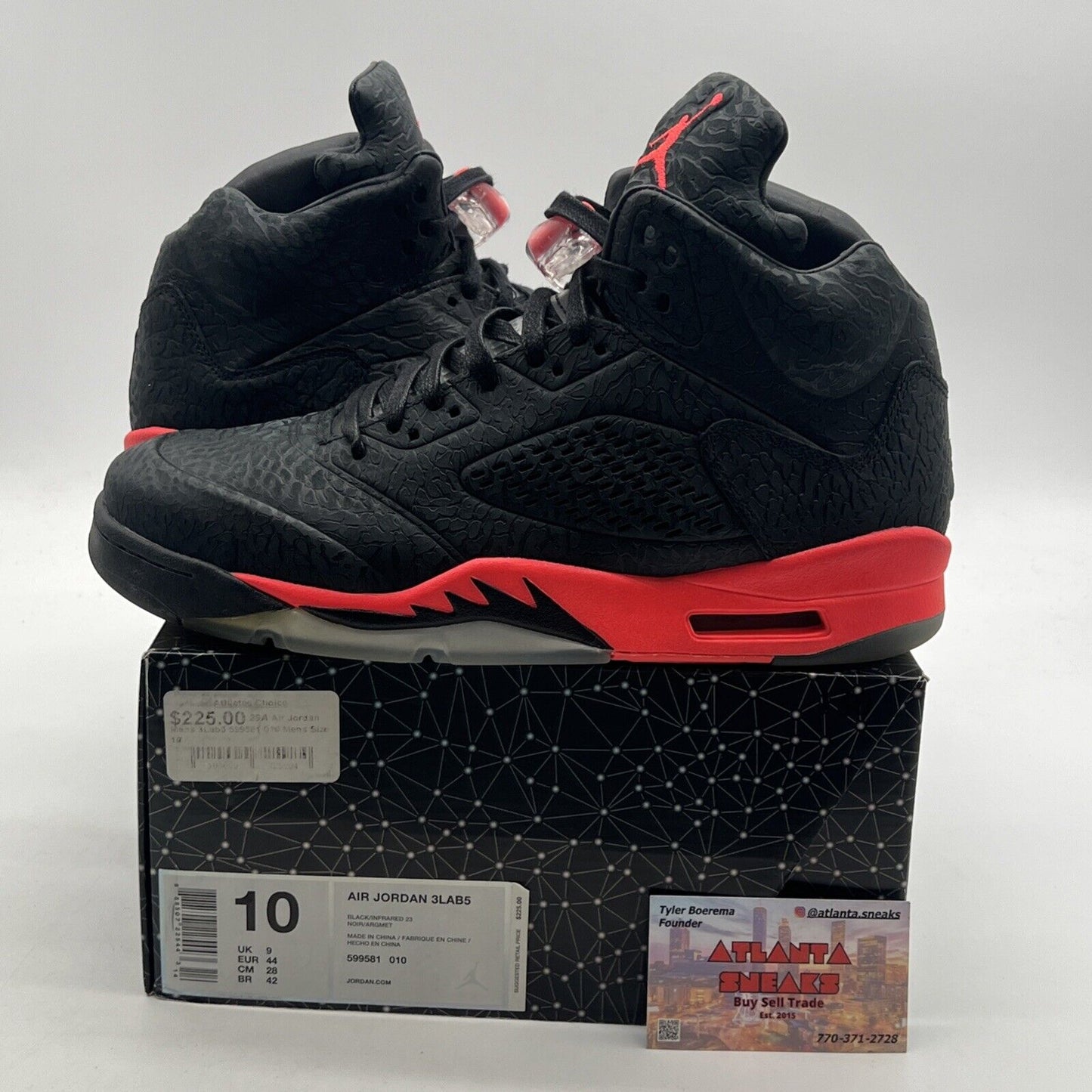 Size 10 - Air Jordan 5 Retro 3Lab5 Infrared (599581-010)