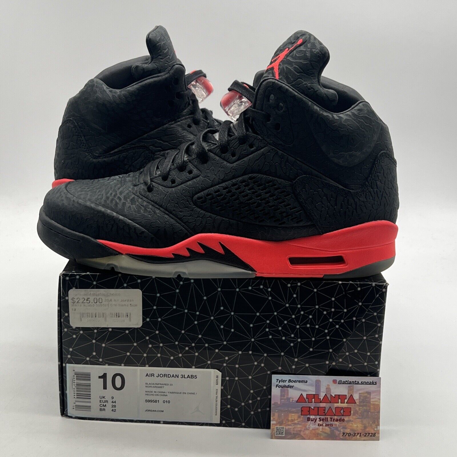 Size 10 - Air Jordan 5 Retro 3Lab5 Infrared (599581-010)