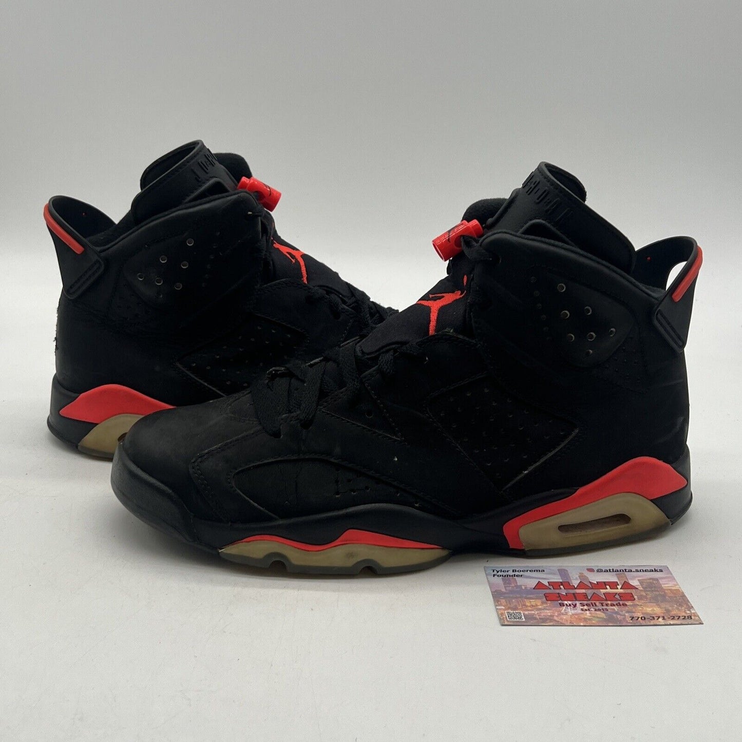 Size 10 - Jordan 6 Retro Infrared Black 2014 (384664-023)