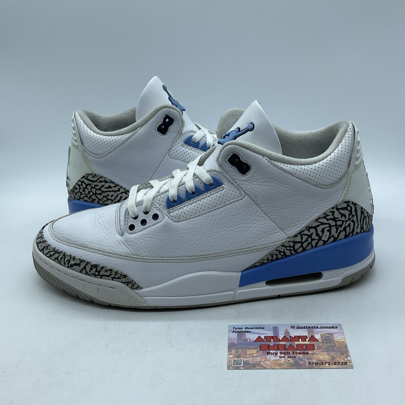 Size 12 - Jordan 3 Retro Mid UNC Blue White Leather Grey Suede (CT8532-104)