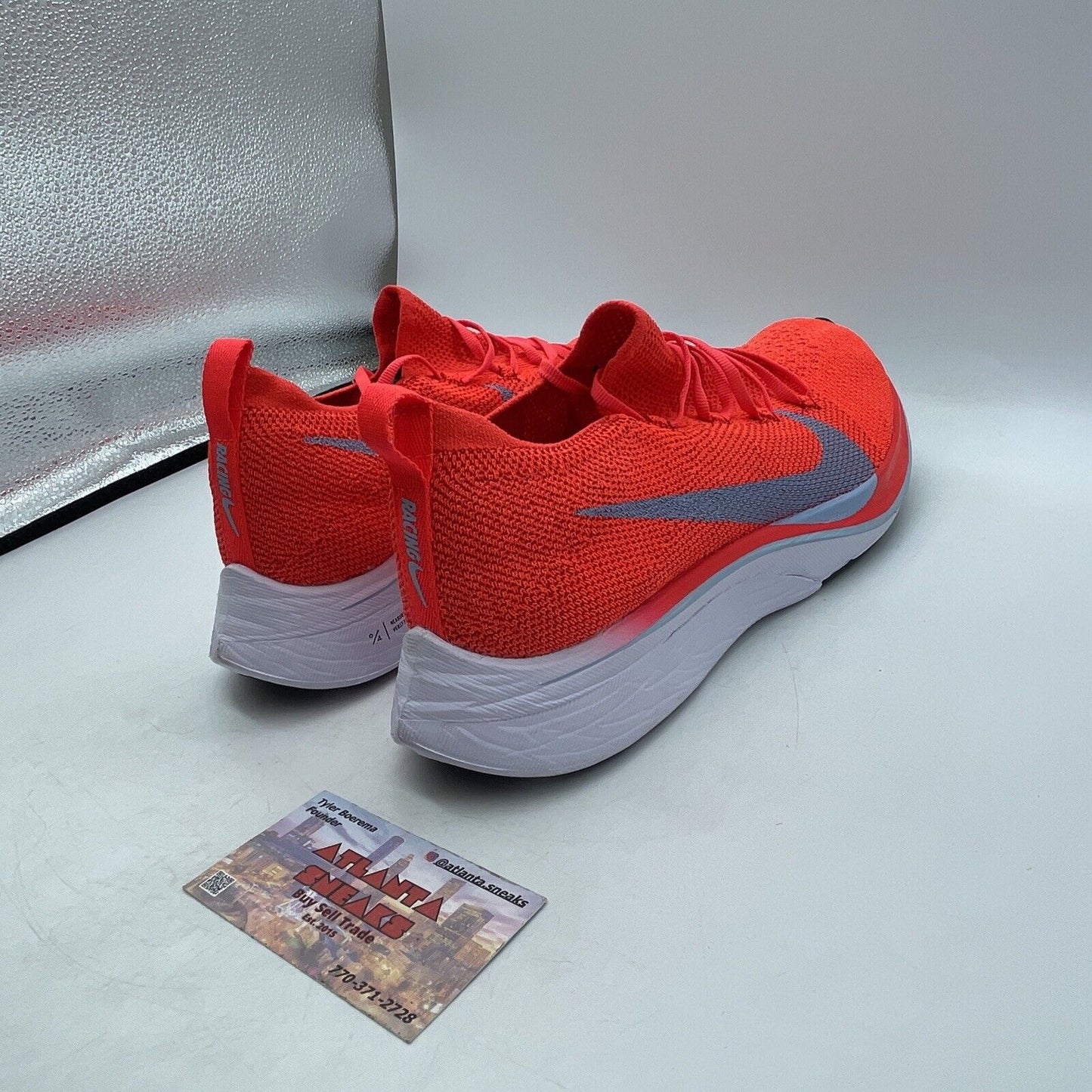 Size 11 - Nike Zoom Vaporfly 4% Flyknit Bright Crimson Orange grey (AJ3857-600)