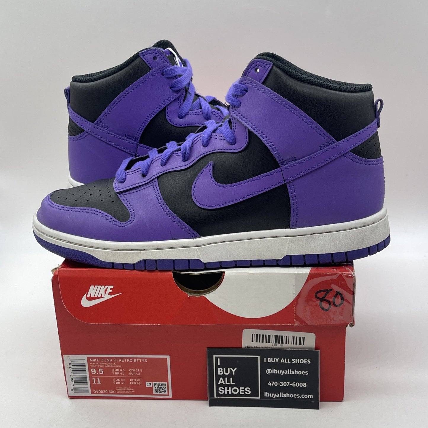 Size 9.5 - Nike Dunk High Psychic Purple Black (DV0829-500)
