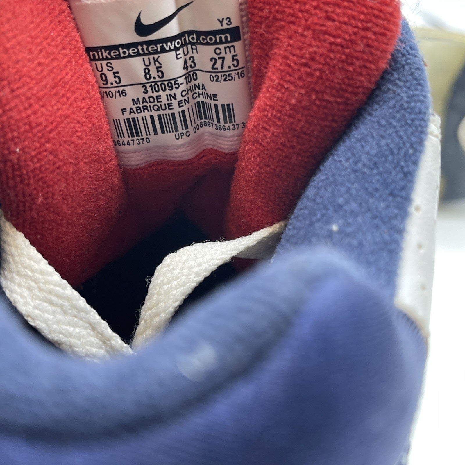 Size 9.5 - Nike Air Force 180 2012 Dream Team Blue White Suede (310095-100)