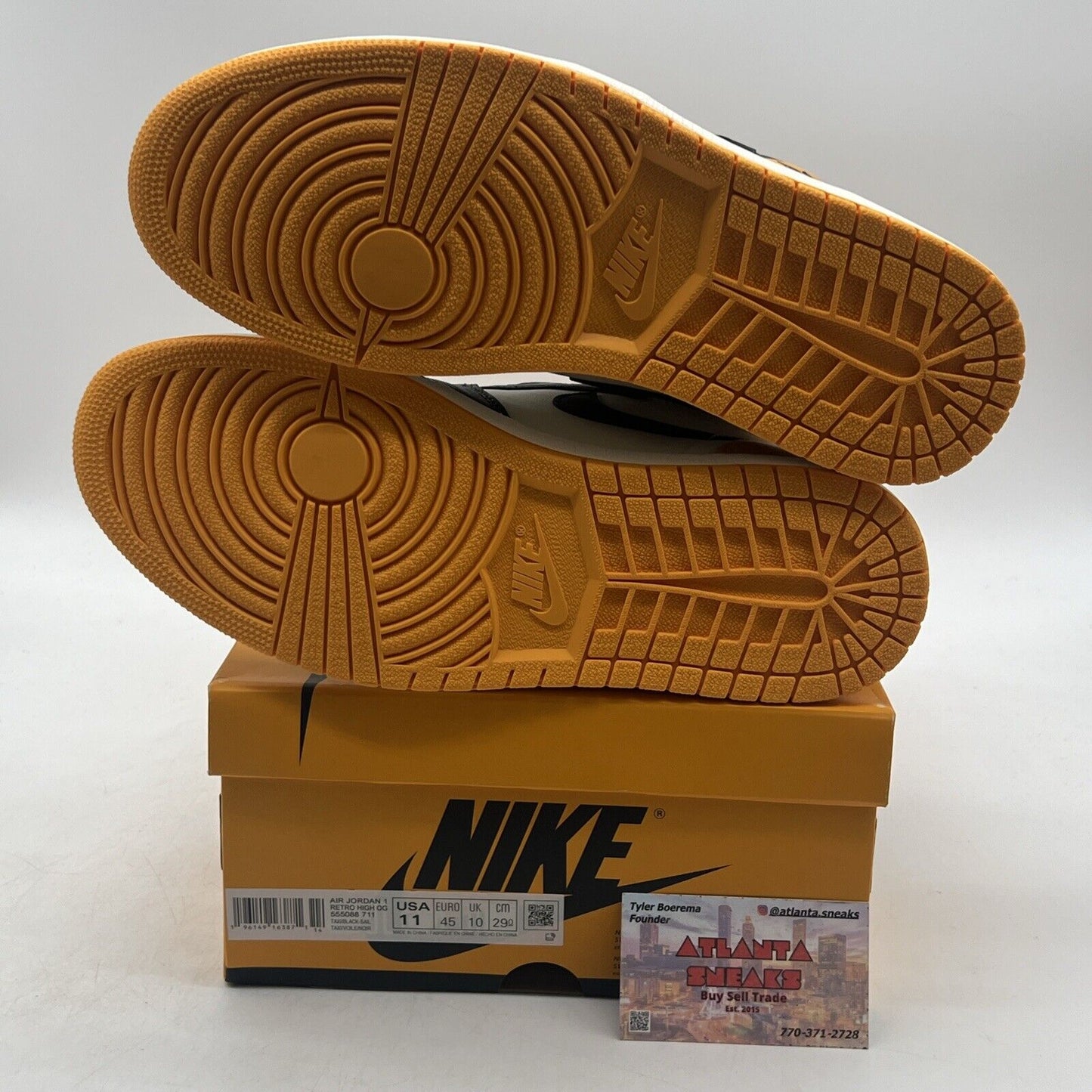 Size 11 - Jordan 1 Retro OG High Yellow Toe Black White Leather (555088-711)