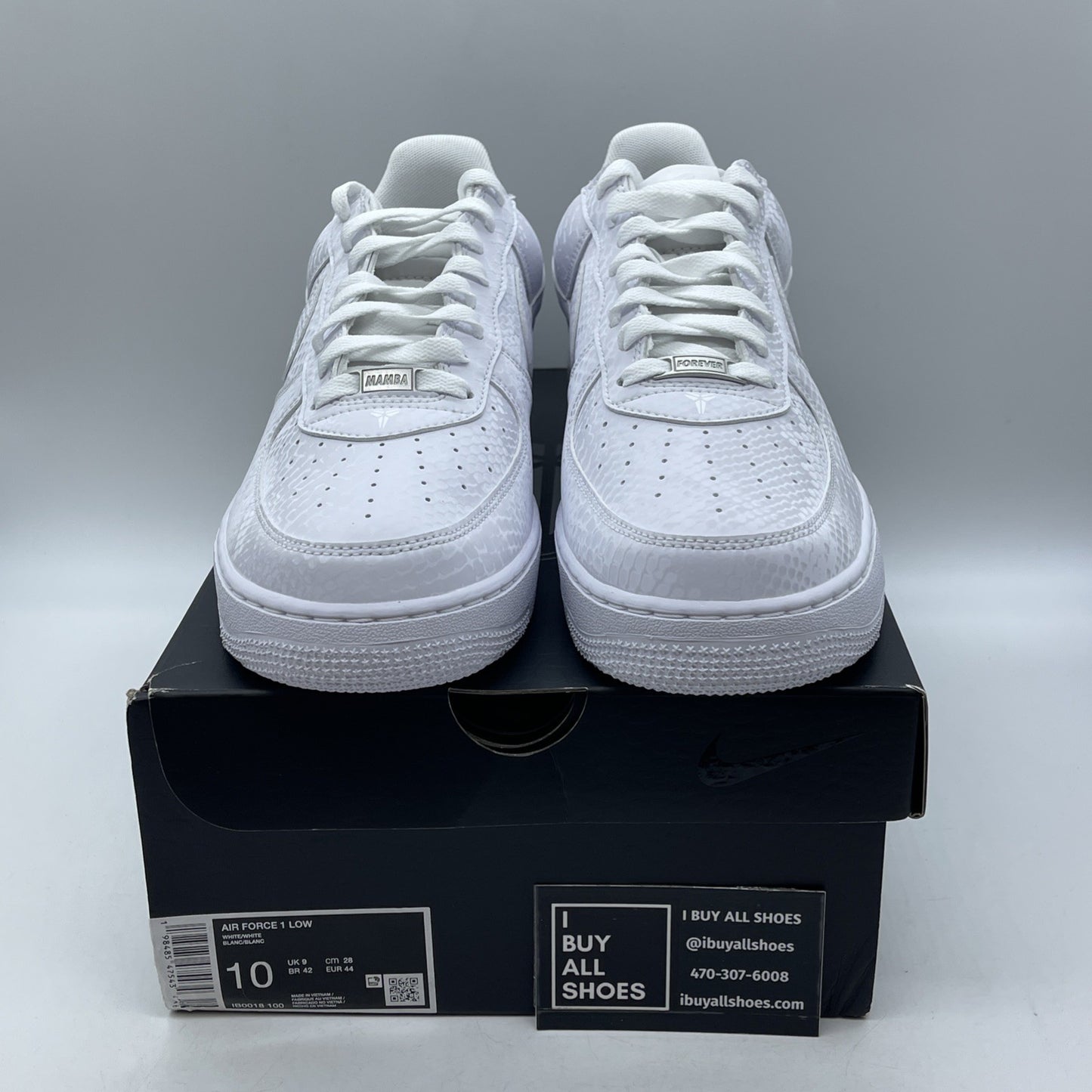 Size 10 - Nike Kobe Bryant x Air Force 1 Low Forever White (IB0018-100)
