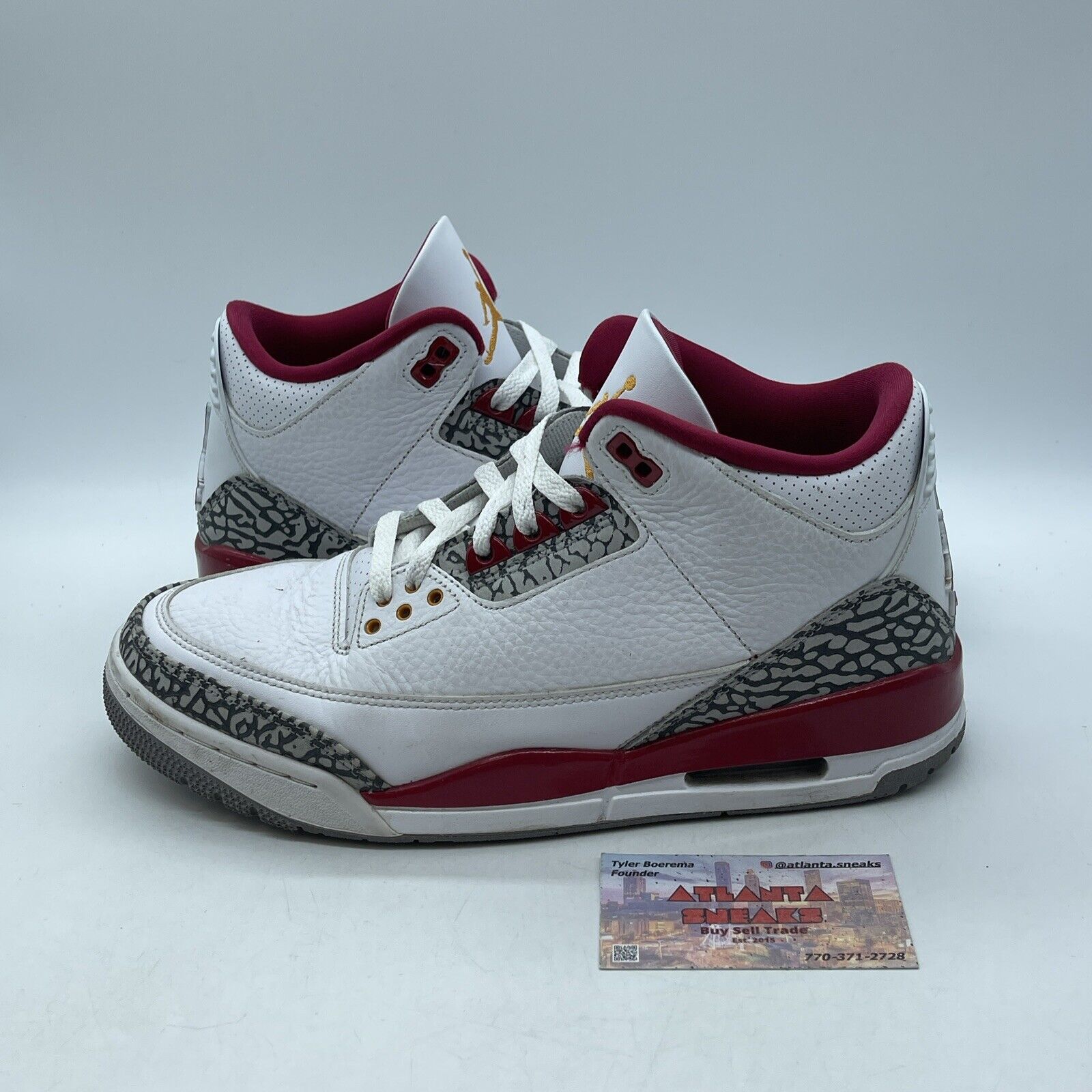 Size 9.5 - Jordan 3 Retro Mid Cardinal Red White Leather Gray Suede (CT8532-126)