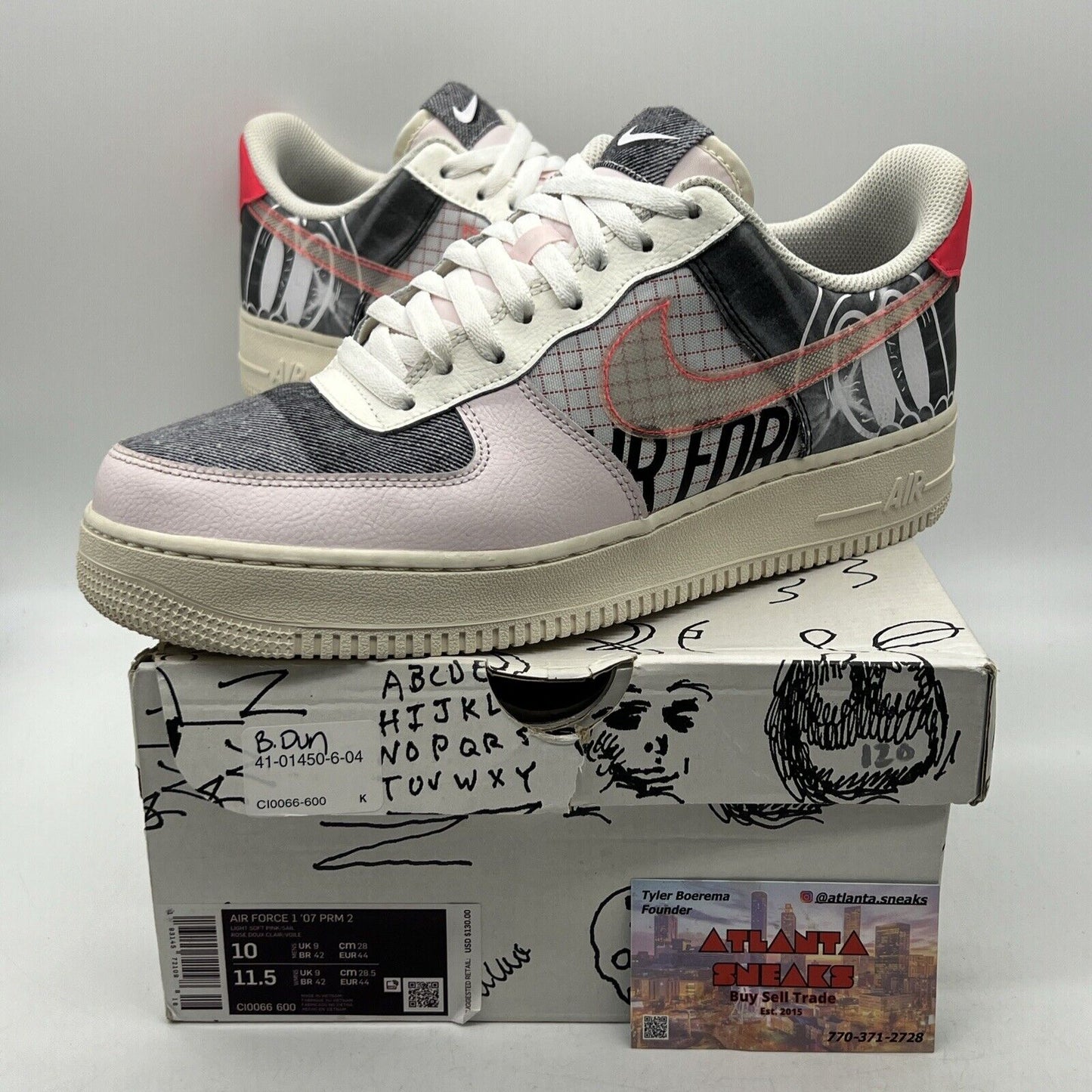 Size 10 - Nike Air Force 1 Low Zine White Black Red Leather (CI0066-600)