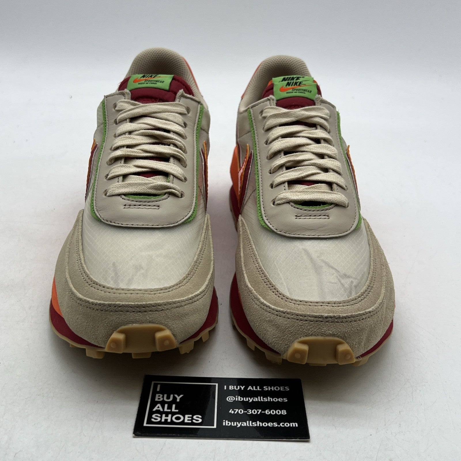 Size 11.5 - Nike sacai x Clot x LDWaffle Net Orange Blaze (DH1347-100)