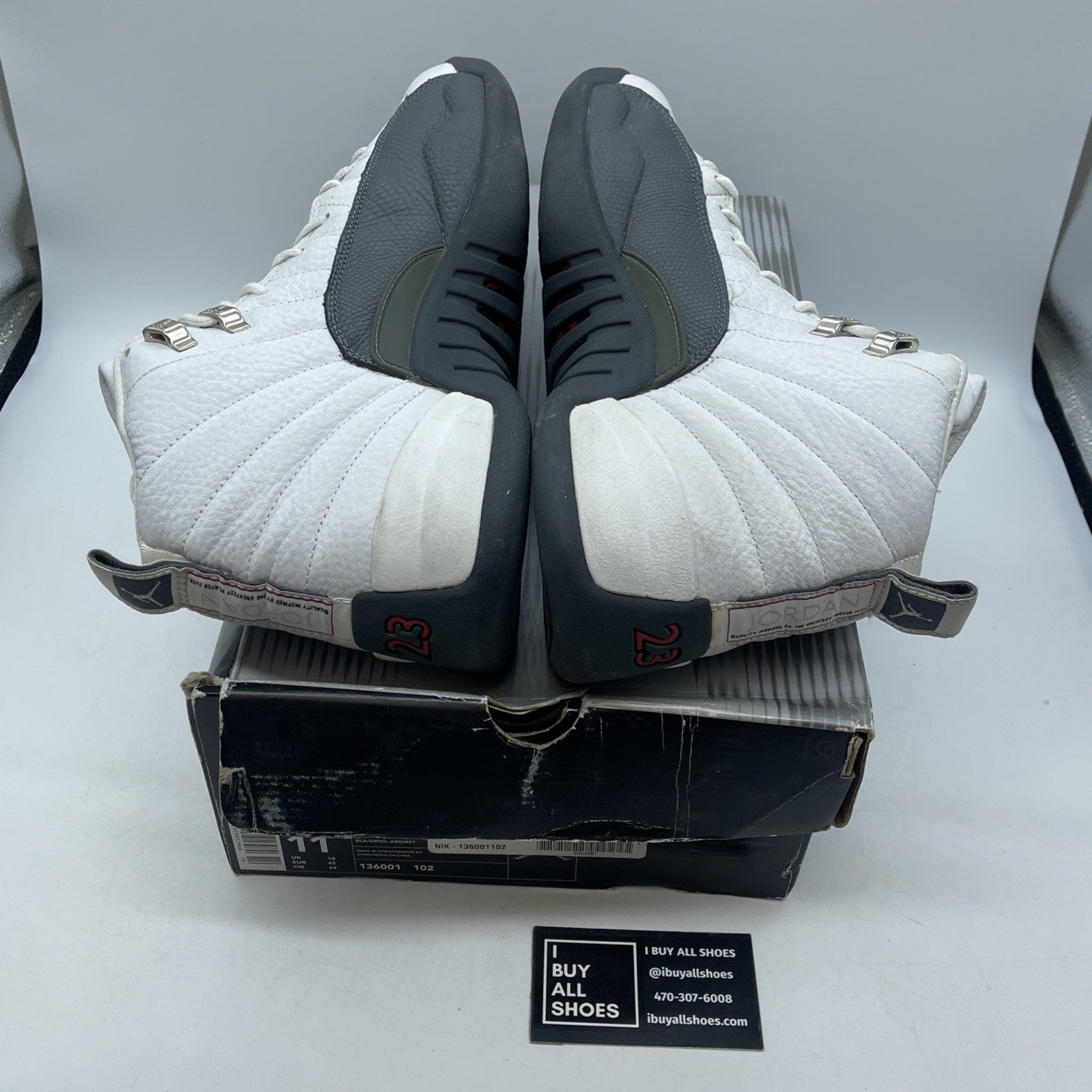 Size 11 - Air Jordan 12 Retro Flint Frey White Leather (136001-102)