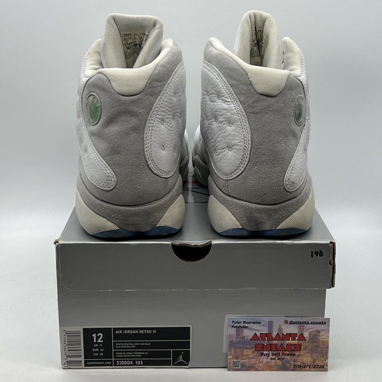 Size 12 - Air Jordan 13 Retro Neutral Grey White Leather Suede (310004-103)