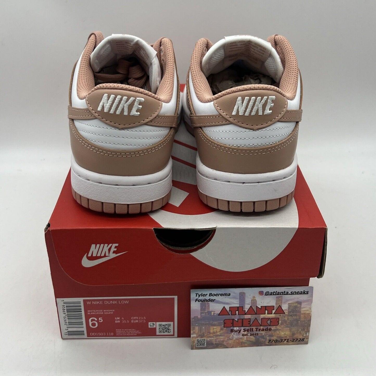 Size 6.5 - Nike Dunk Low Rose Whisper W Brand New Og All White Rose DS