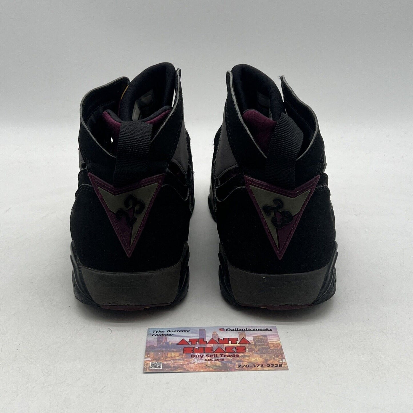 Size 10.5 - Jordan 7 Retro Bordeaux 2015 Black Grey Suede  (304775-034)