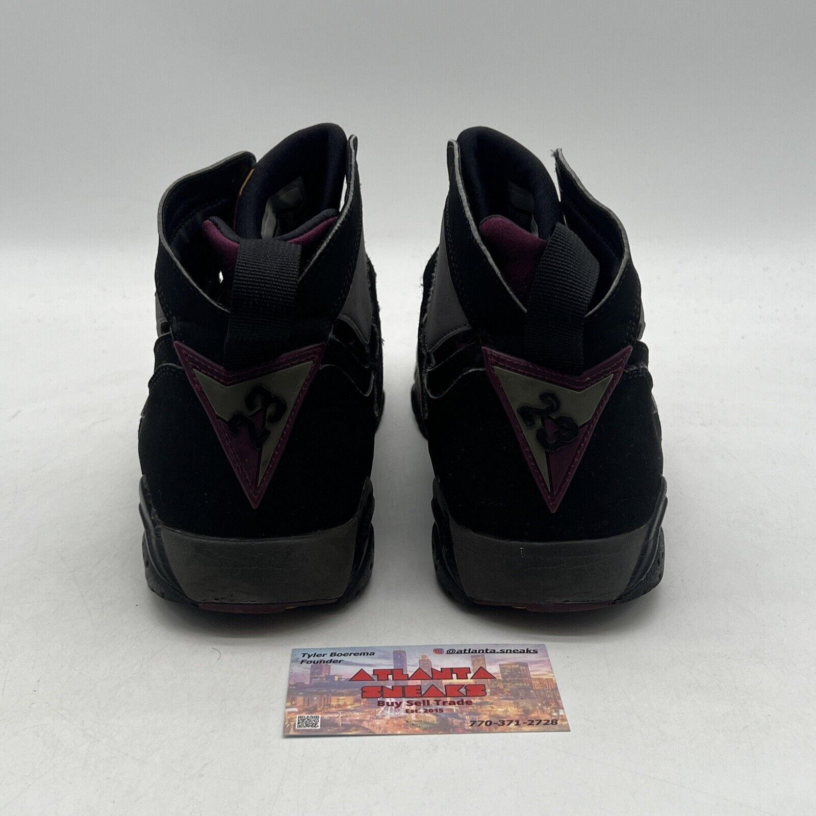 Size 10.5 - Jordan 7 Retro Bordeaux 2015 Black Grey Suede  (304775-034)