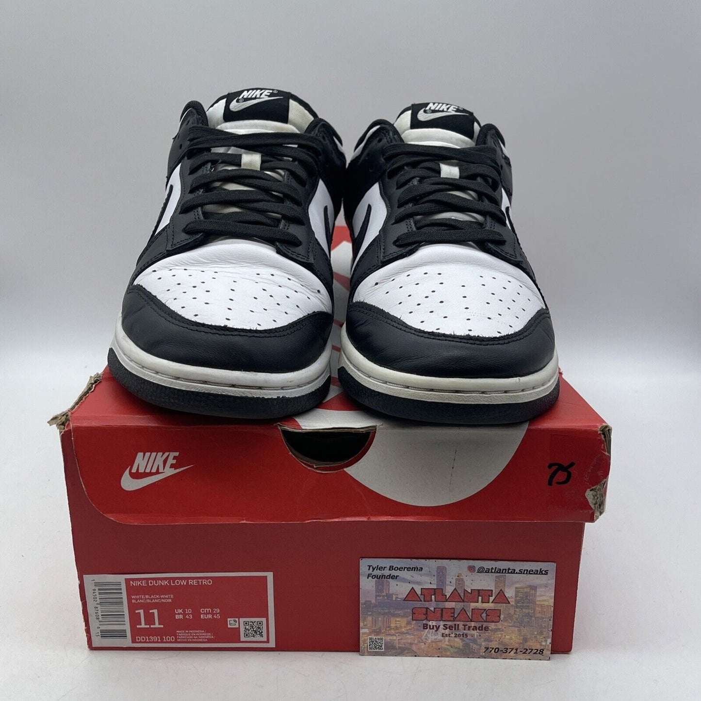 Size 11 - Nike Dunk Low Black White Leather (DD1391-100)