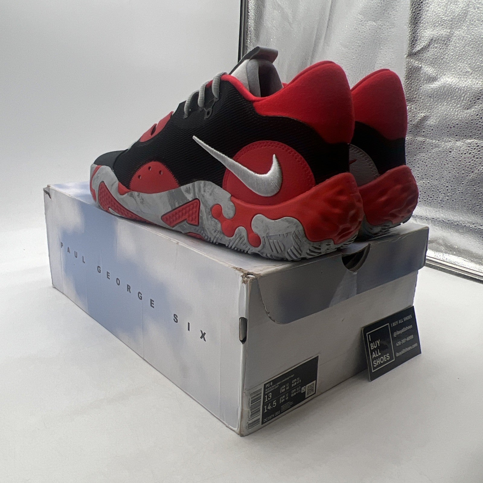 Size 13 - Nike PG 6 Bred Black/Red/Wolf Grey (DC1974-003)
