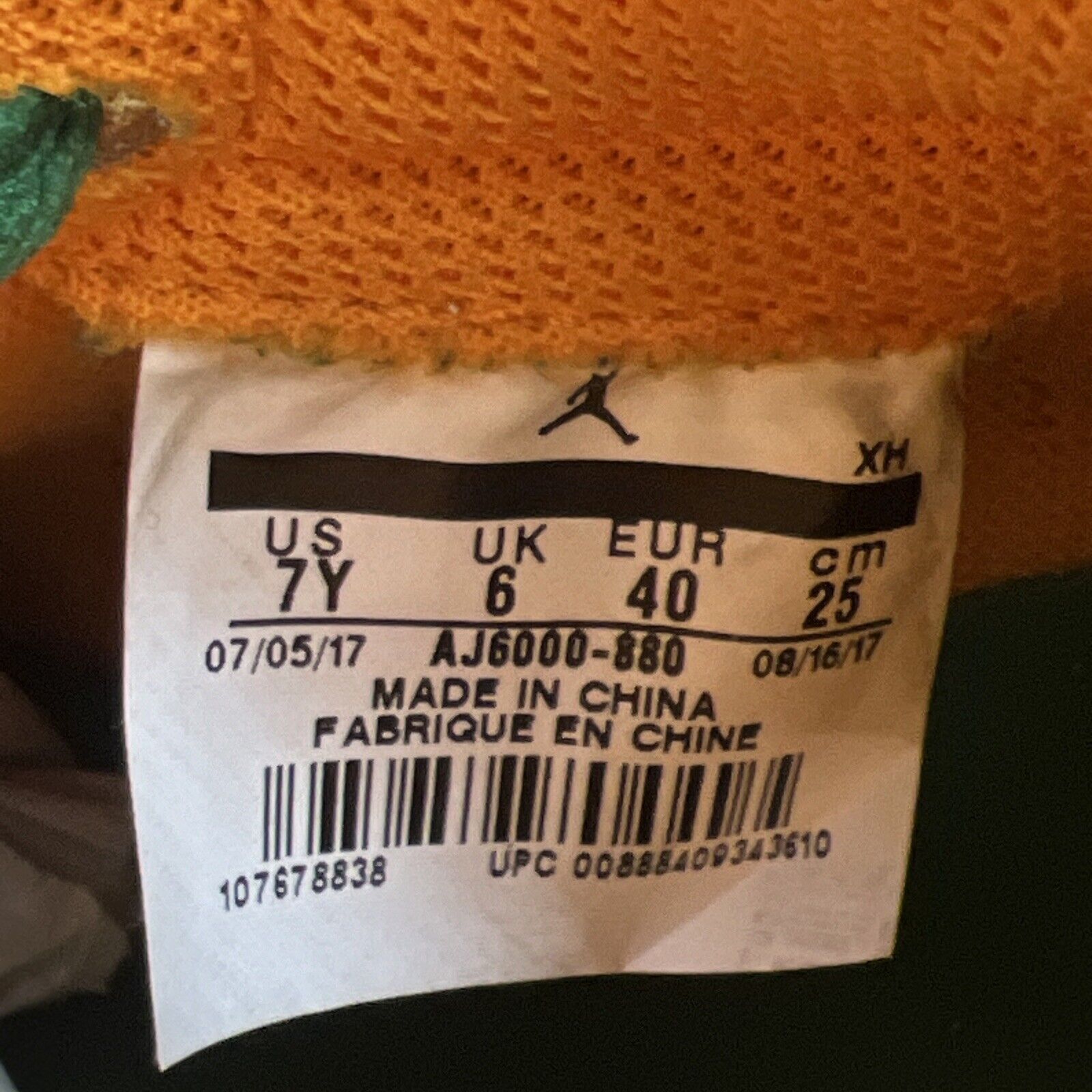 Size 7 (GS) - Jordan 1 Retro OG G8RD High Orange Peel (AJ6000-880)