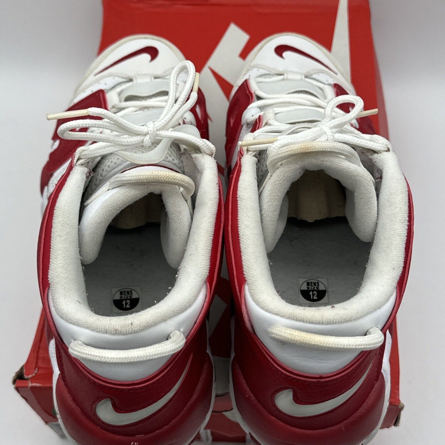 Size 12 - Nike Air More Uptempo White Red 2016 Varsity OG All Classic Leather A