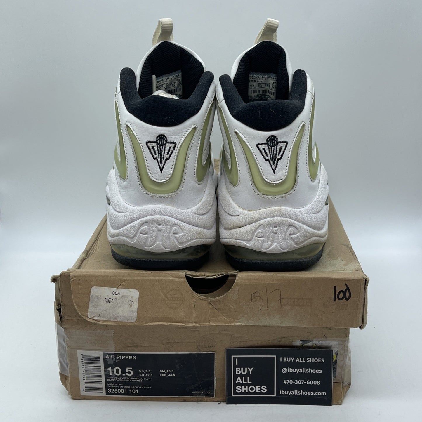 Size 10.5 - Nike Air Pippen White Black Leather (325001-101)