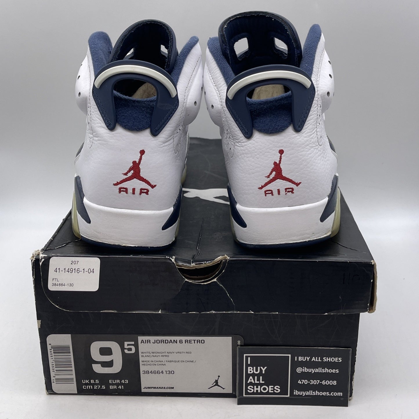 Size 9.5 - Air Jordan 6 Retro 2012 Olympic (384664-130)
