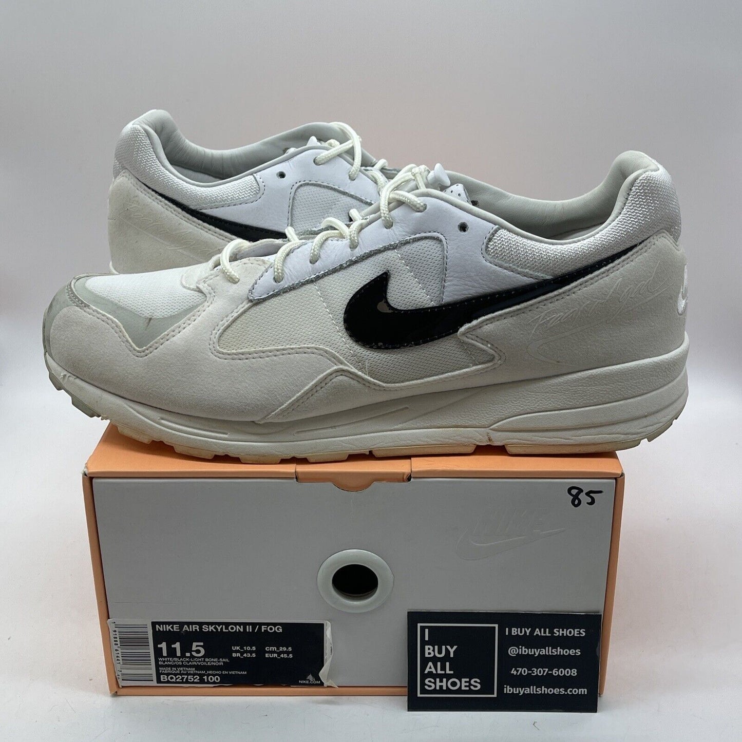 Size 11.5 - Nike Fear Of God x Air Skylon 2 White Suede Leather (BQ2752-100)