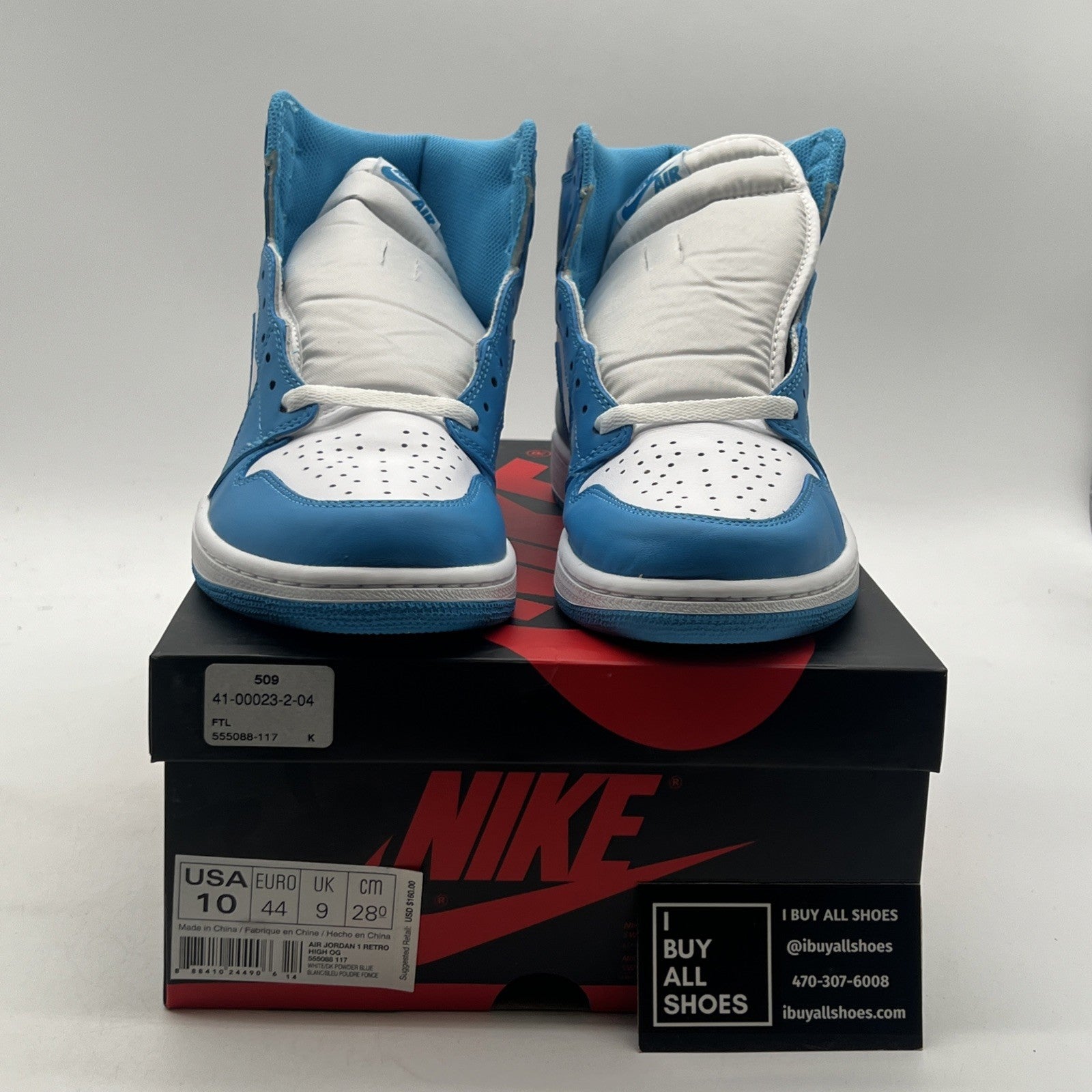 Size 10 - Air Jordan 1 Retro High OG UNC 2015 (555088-117)