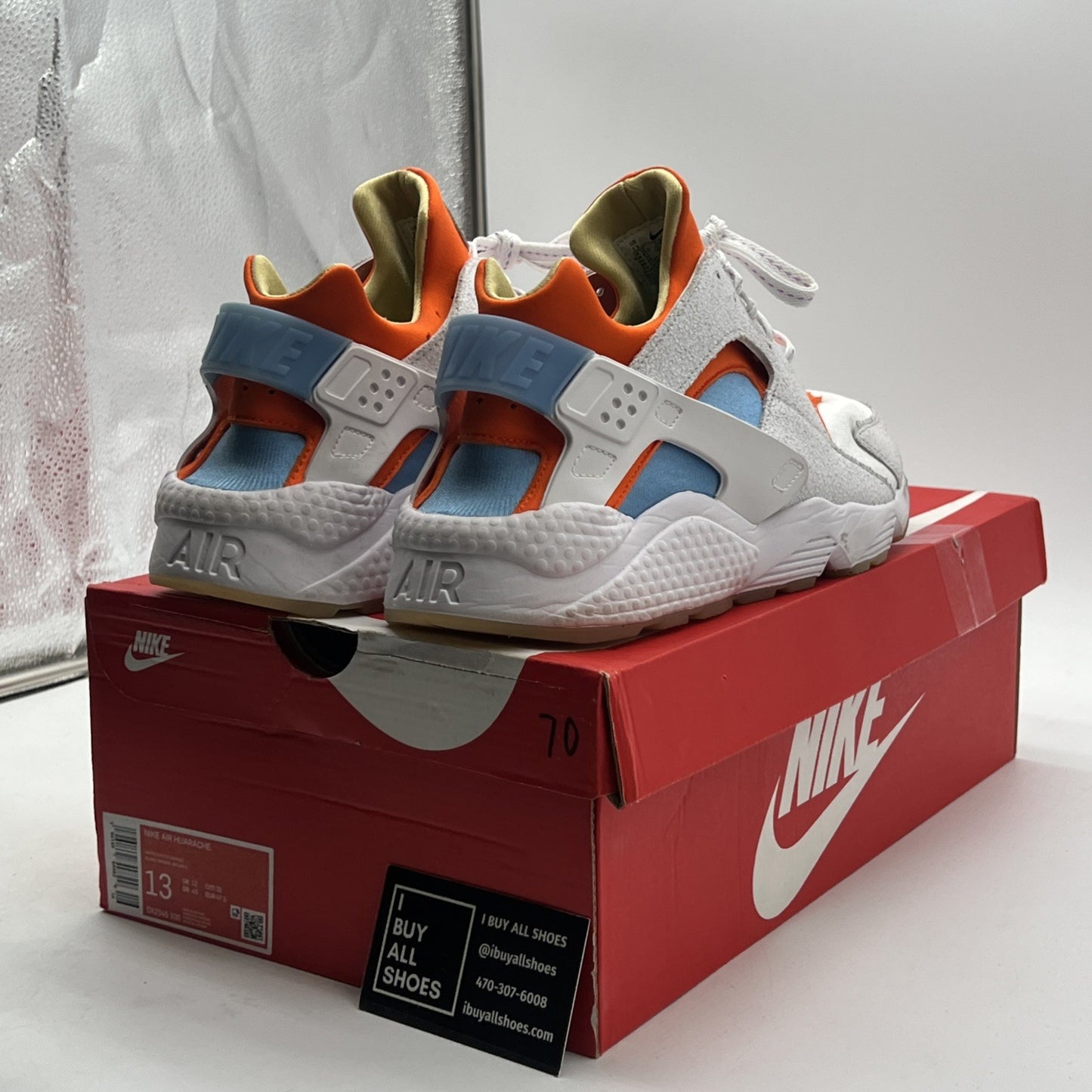 Size 13 - Nike Air Huarache White Safety Orange (DX2345-100)