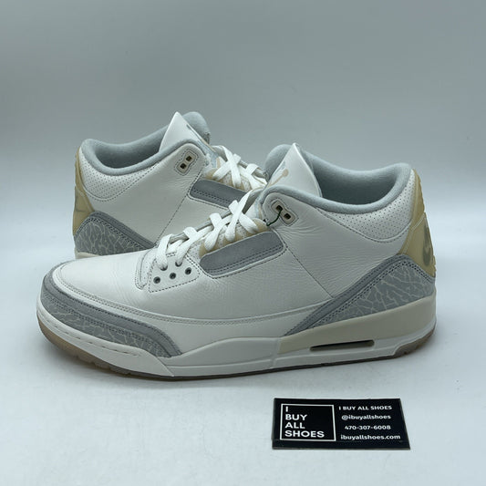 Size 13 - Air Jordan 3 Retro Craft Ivory/Grey White Leather (FJ9579-100)