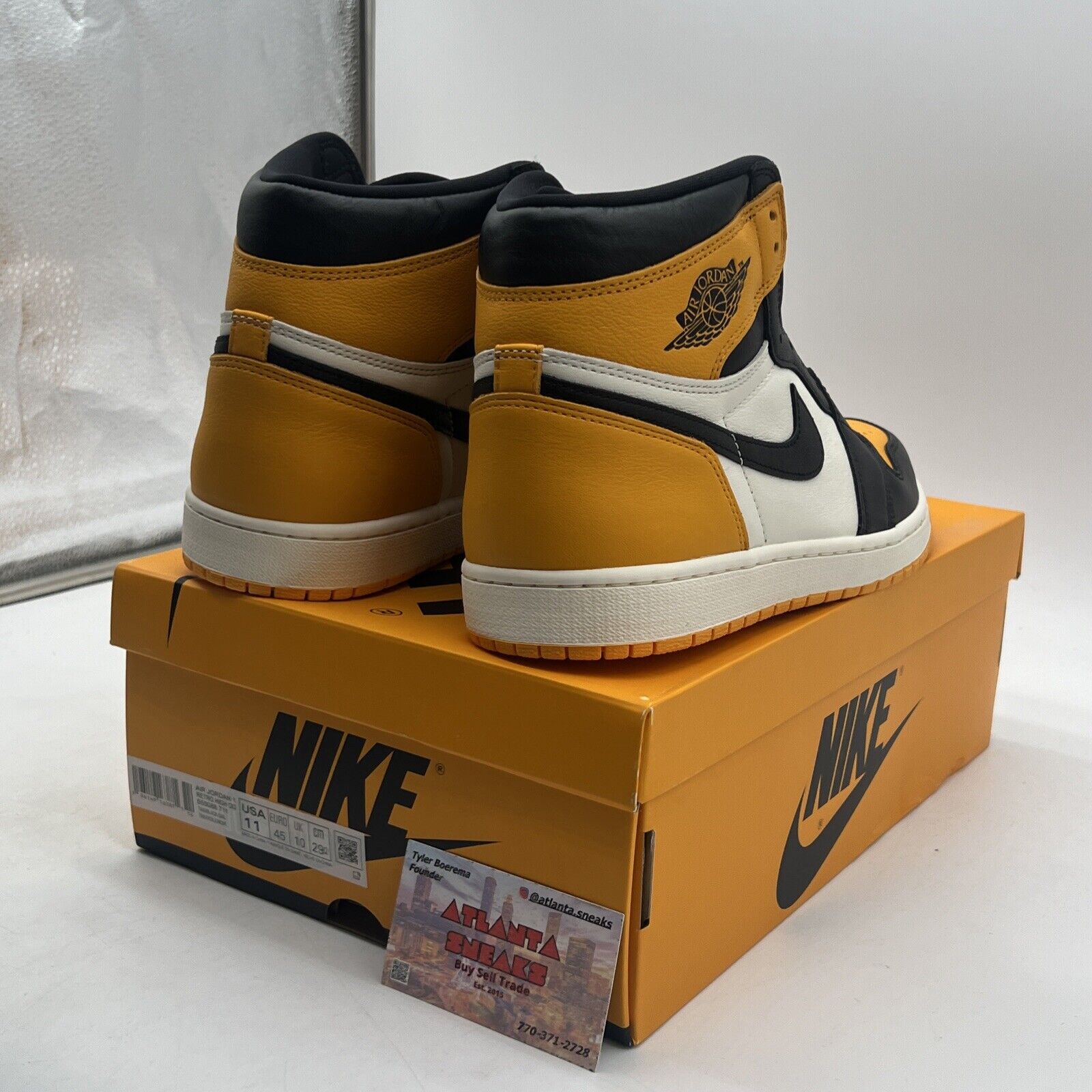 Size 11 - Jordan 1 Retro OG High Yellow Toe Black White Leather (555088-711)