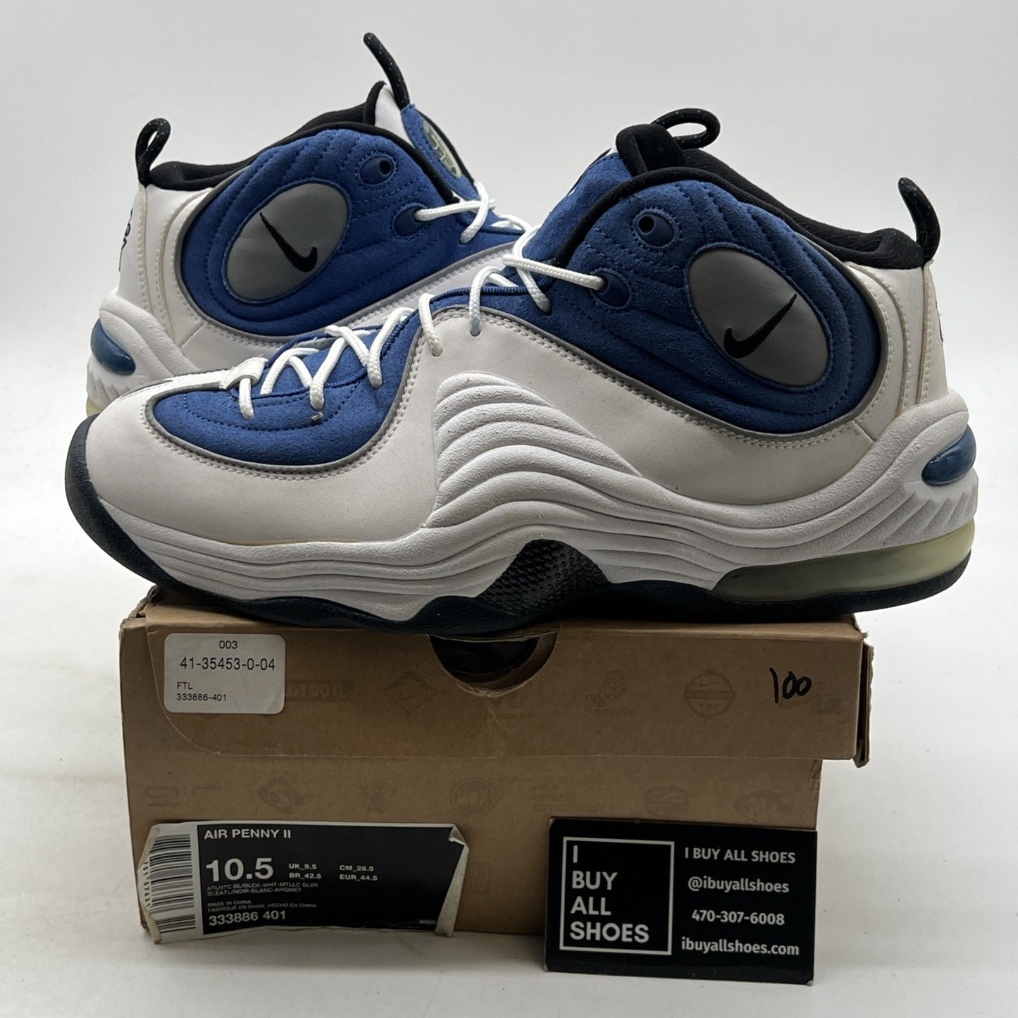 Size 10.5 - Nike Air Penny 2 2009 Atlantic Blue (333886-401)