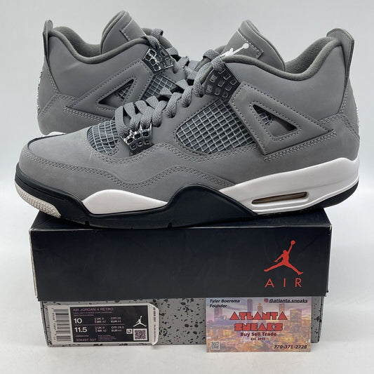 Size 10 - Jordan 4 Retro Low Cool Grey White Black Silver Suede (308497-007)