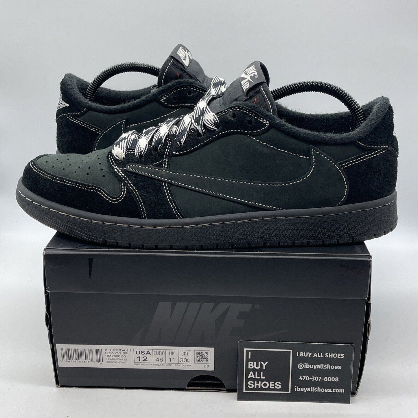 Size 12 - Jordan 1 Retro Low OG SP x Travis Scott Black Phantom (DM7866-001)
