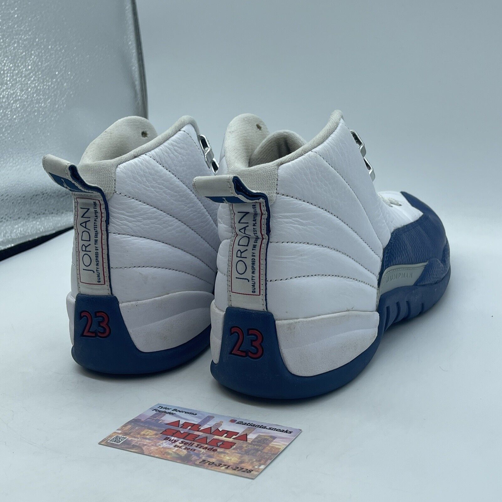 Size 8.5 - Jordan 12 Retro French Blue 2016 White Leather (130690-113)