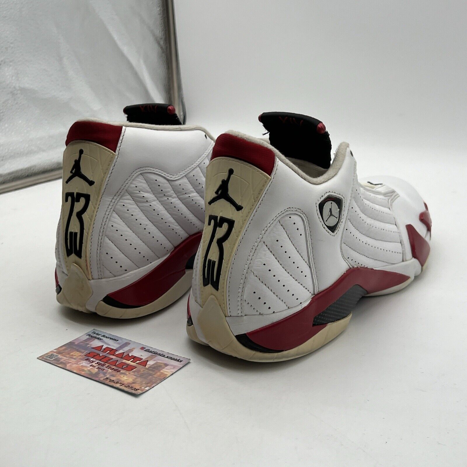 Size 11 - Air Jordan 14 Retro 2012 Candy Cane White Black Red Leather 487471-101