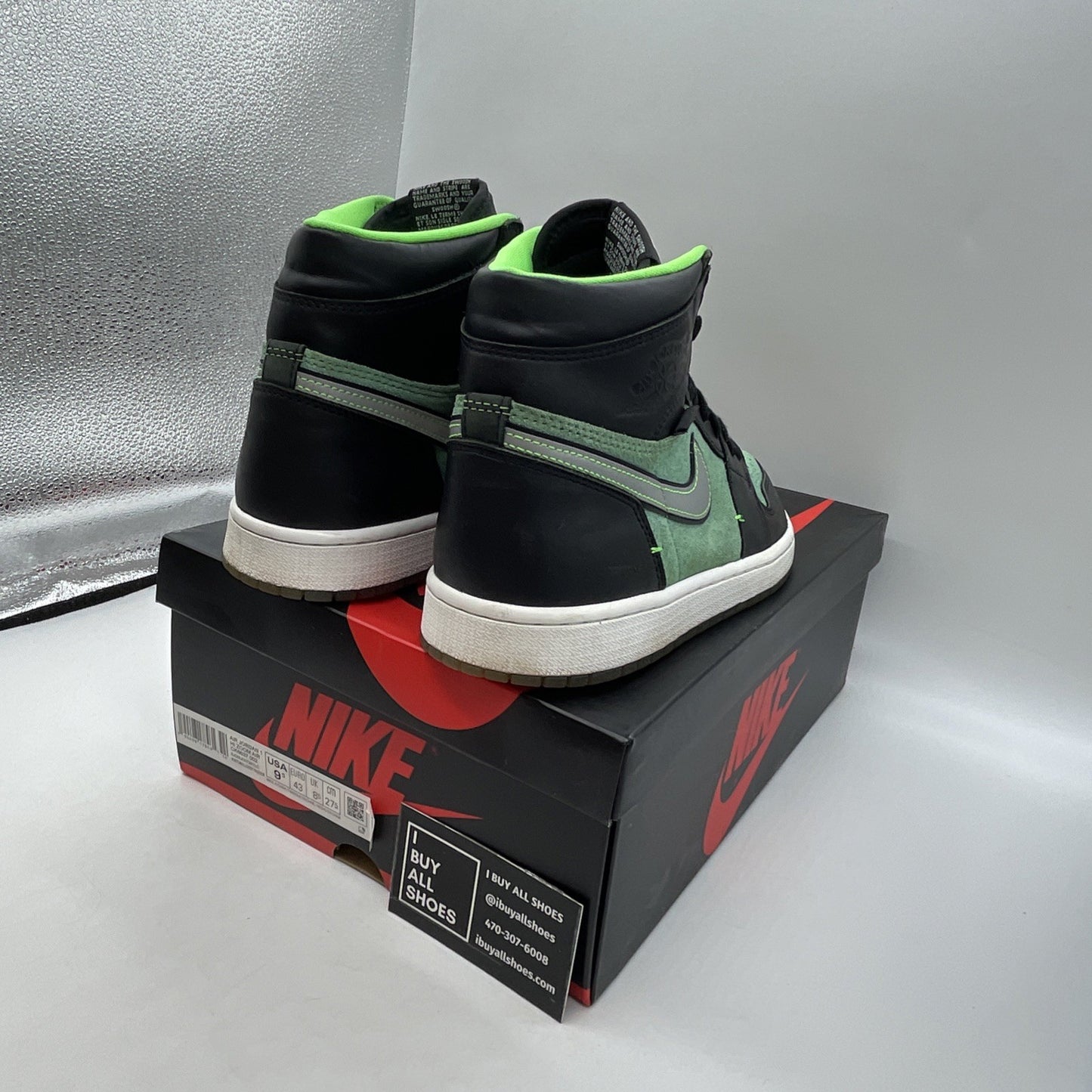 Size 9.5 - Air Jordan 1 Zoom High Zen Green (CK6637-002)