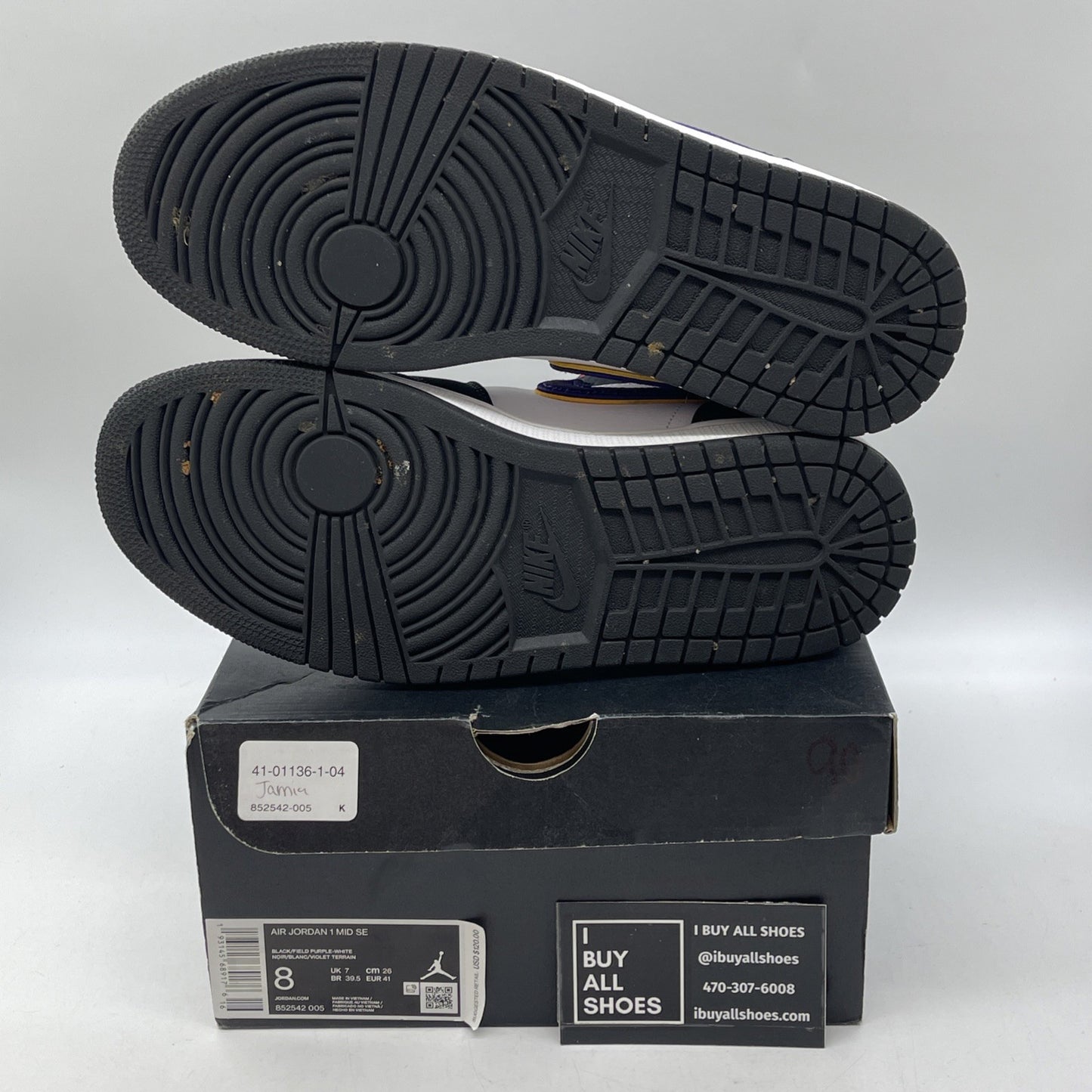 Size 8 - Air Jordan 1 SE Mid Rivals Black White Suede Leather (852542-005)