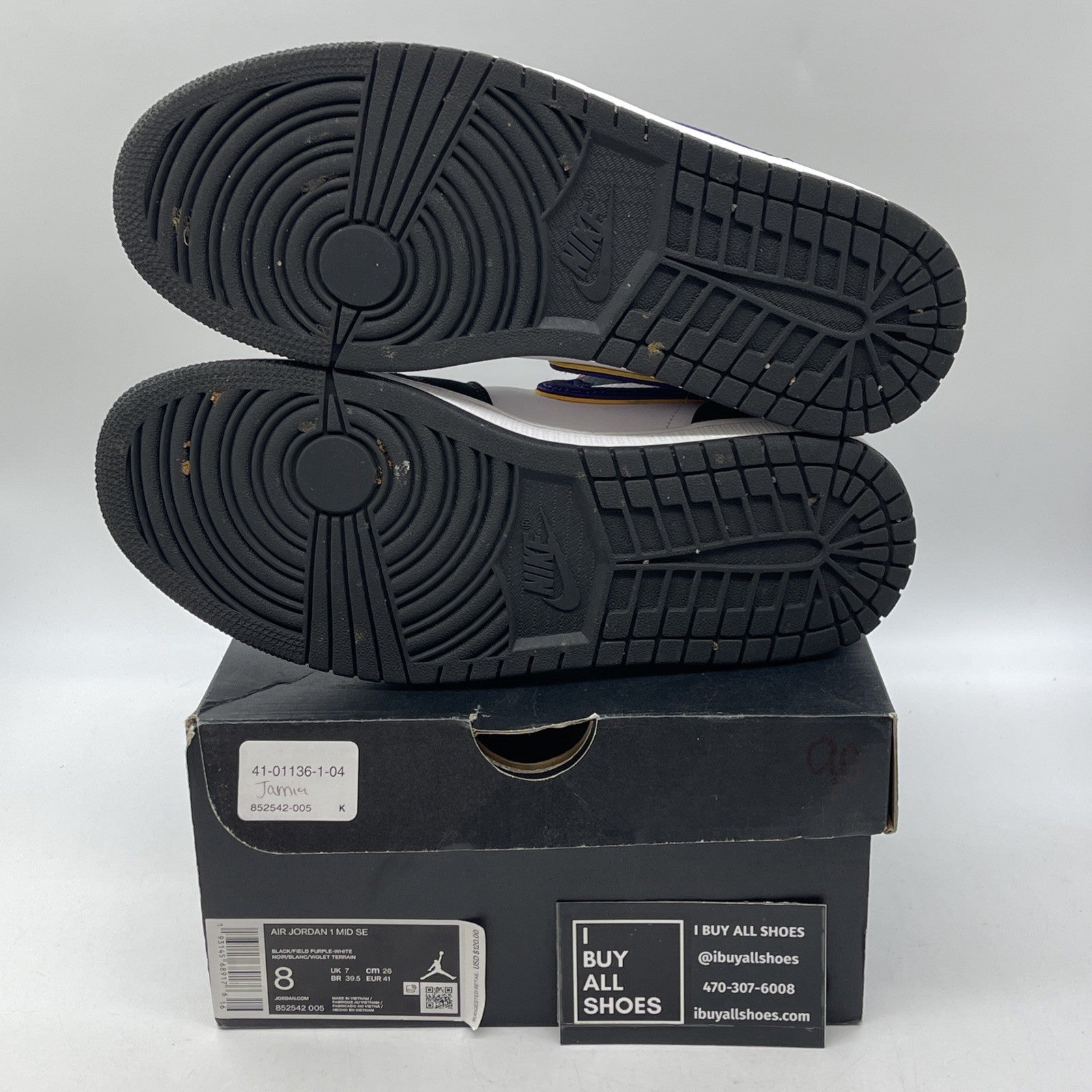 Size 8 - Air Jordan 1 SE Mid Rivals Black White Suede Leather (852542-005)