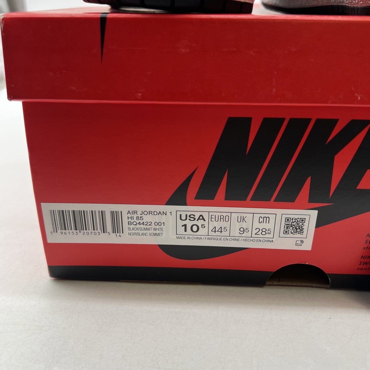 Size 10.5 - Air Jordan 1 Retro '85 OG High Black White (BQ4422-001)