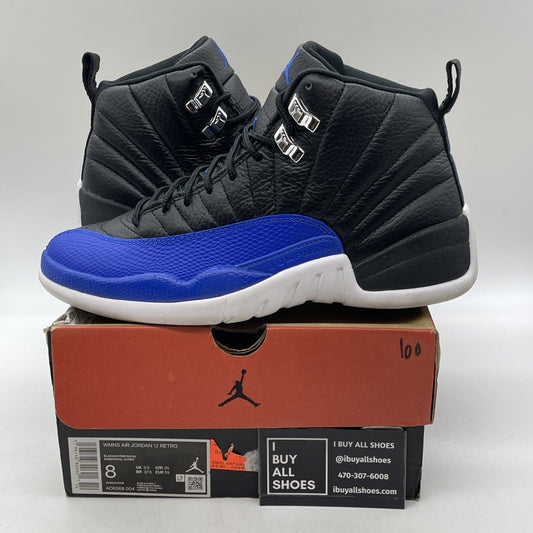 Size 8W - Air Jordan 12 Retro Hyper Royal Blue Black Leather (AO6068-004)