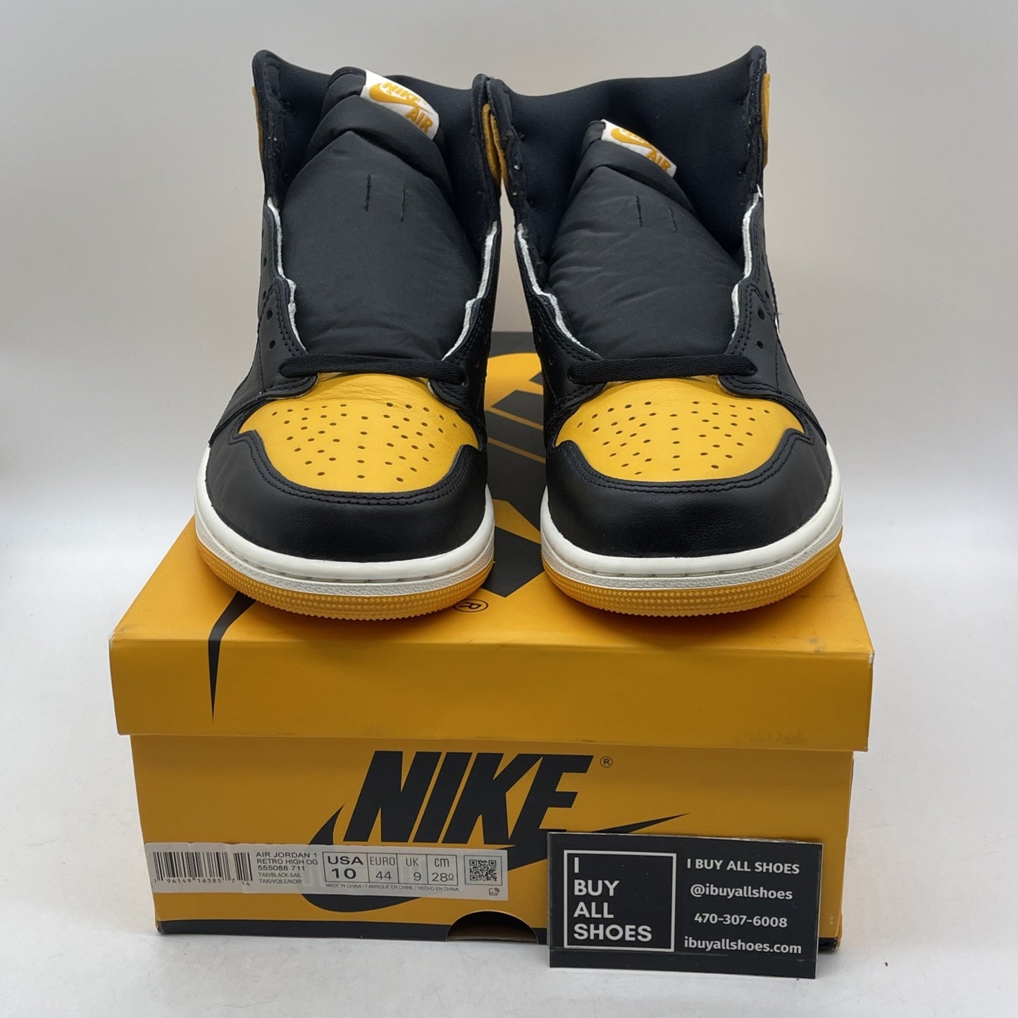 Size 10 - Air Jordan 1 Retro OG High Yellow Toe (555088-711)