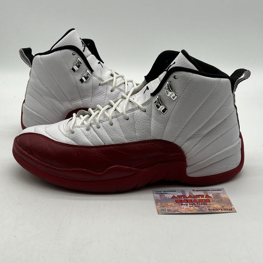 Size 10.5 - Air Jordan 12 Retro 2009 Cherry White Leather Red (130690-110)