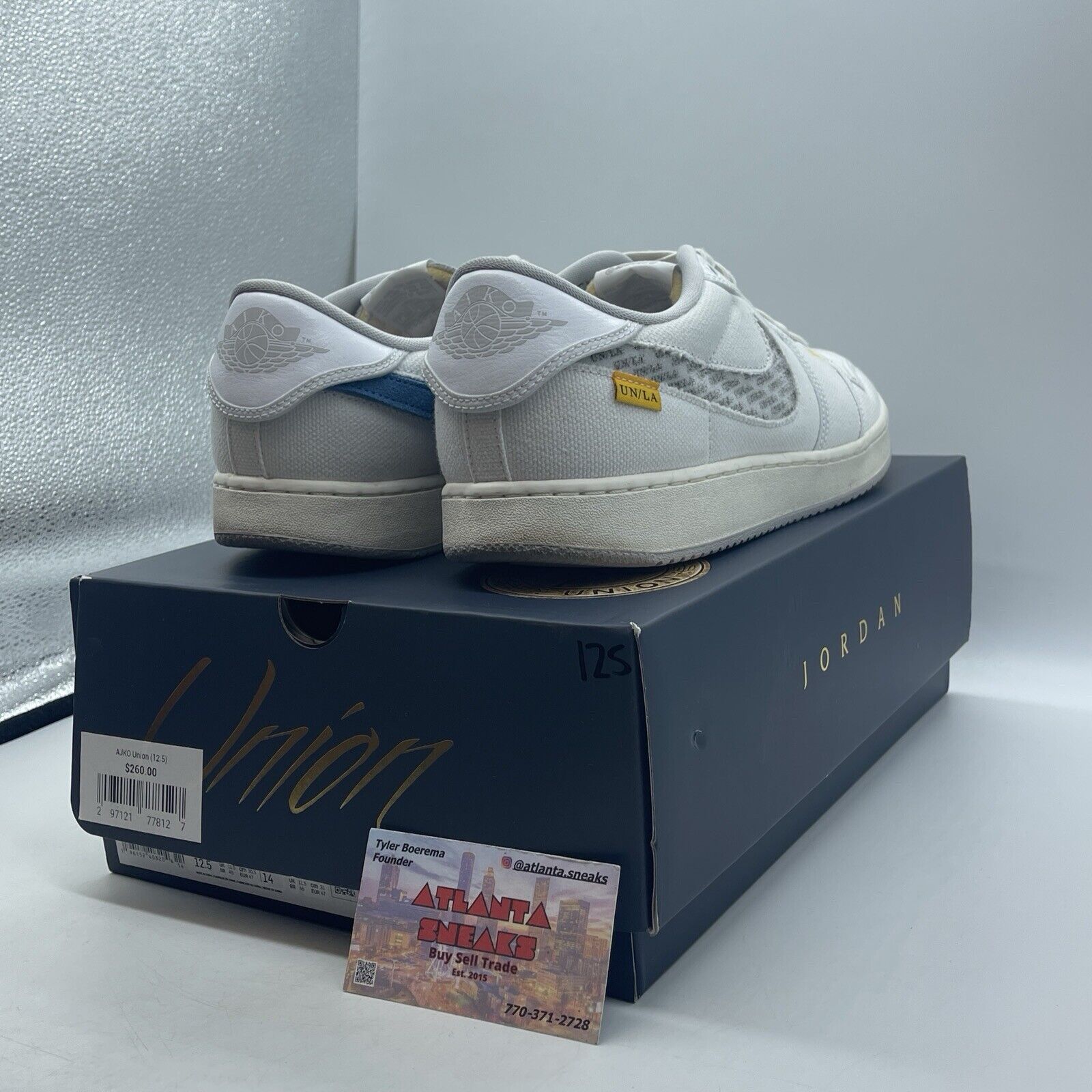 Size 12.5 - Jordan 1 KO x Union LA Low White Neutral Grey Blue (DO8912-101)
