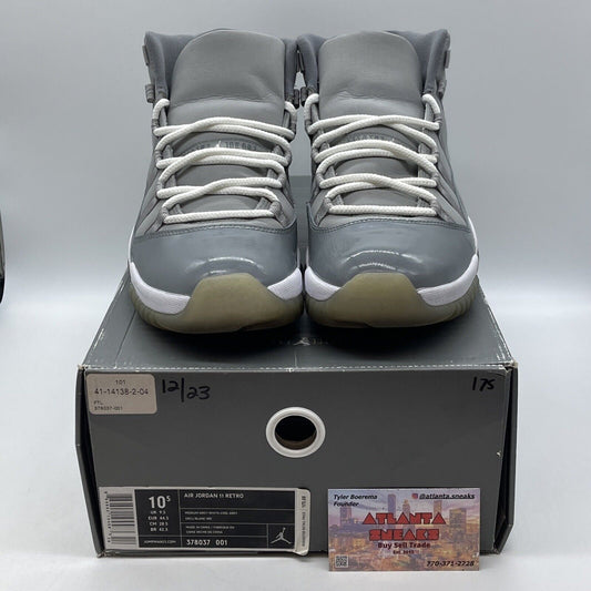 Size 10.5 - Air Jordan 11 Retro 2010 Cool Grey White Leather (378037-001)