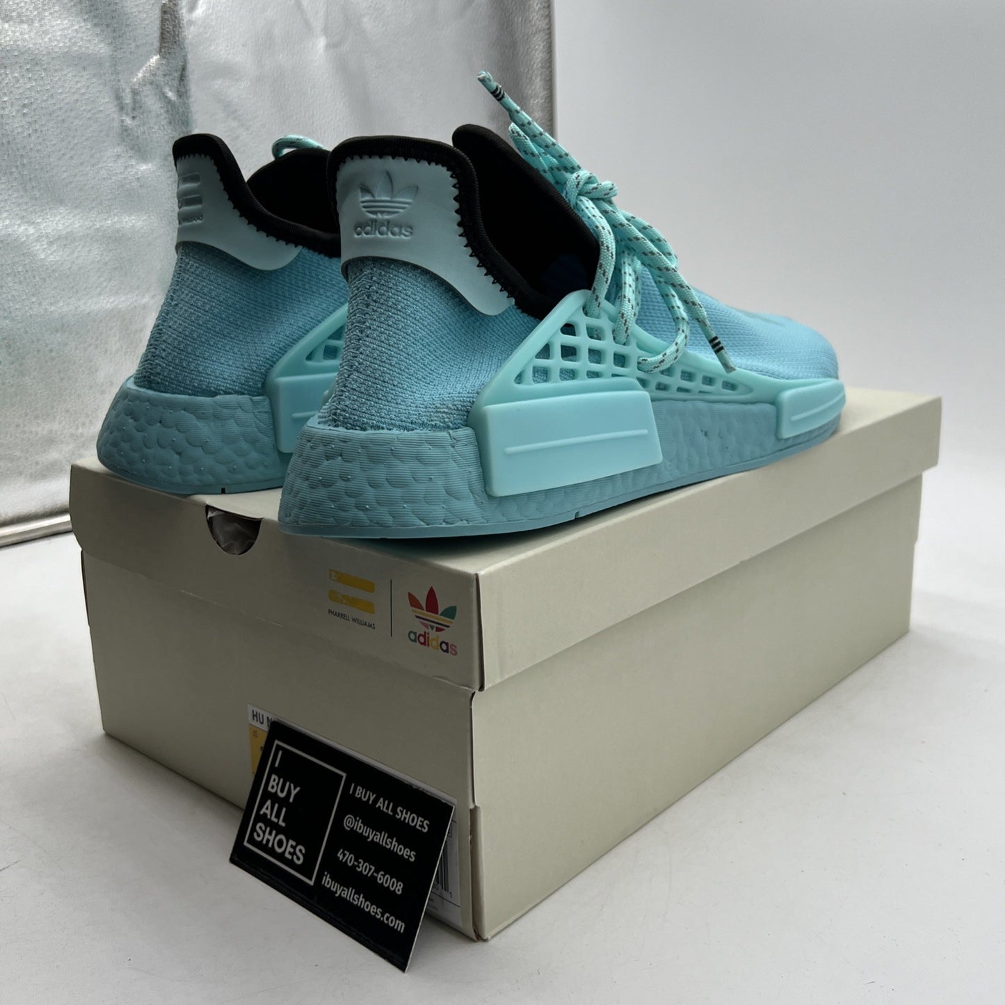 Size 10 - adidas Pharrell x NMD Human Race Aqua (GY0094)