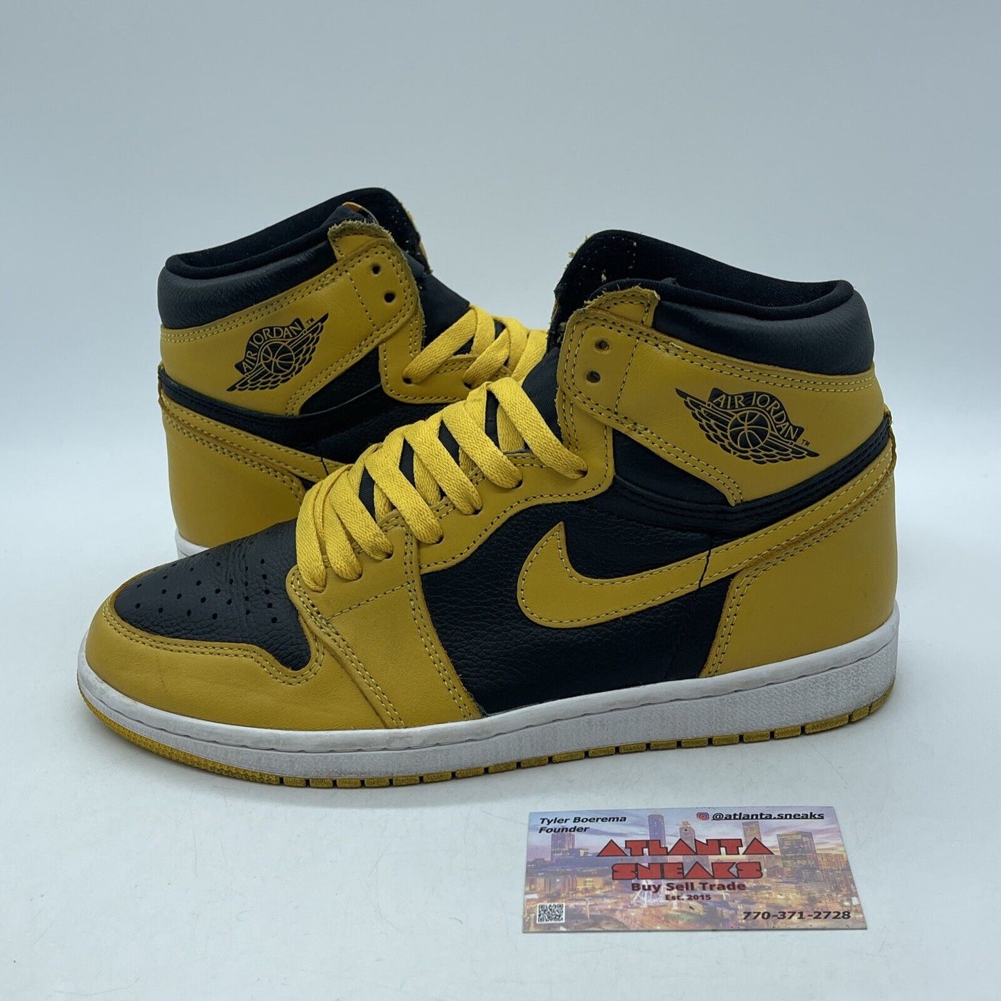 Size 8 - Jordan 1 Retro OG High Pollen Yellow Black White Leather (555088-701)