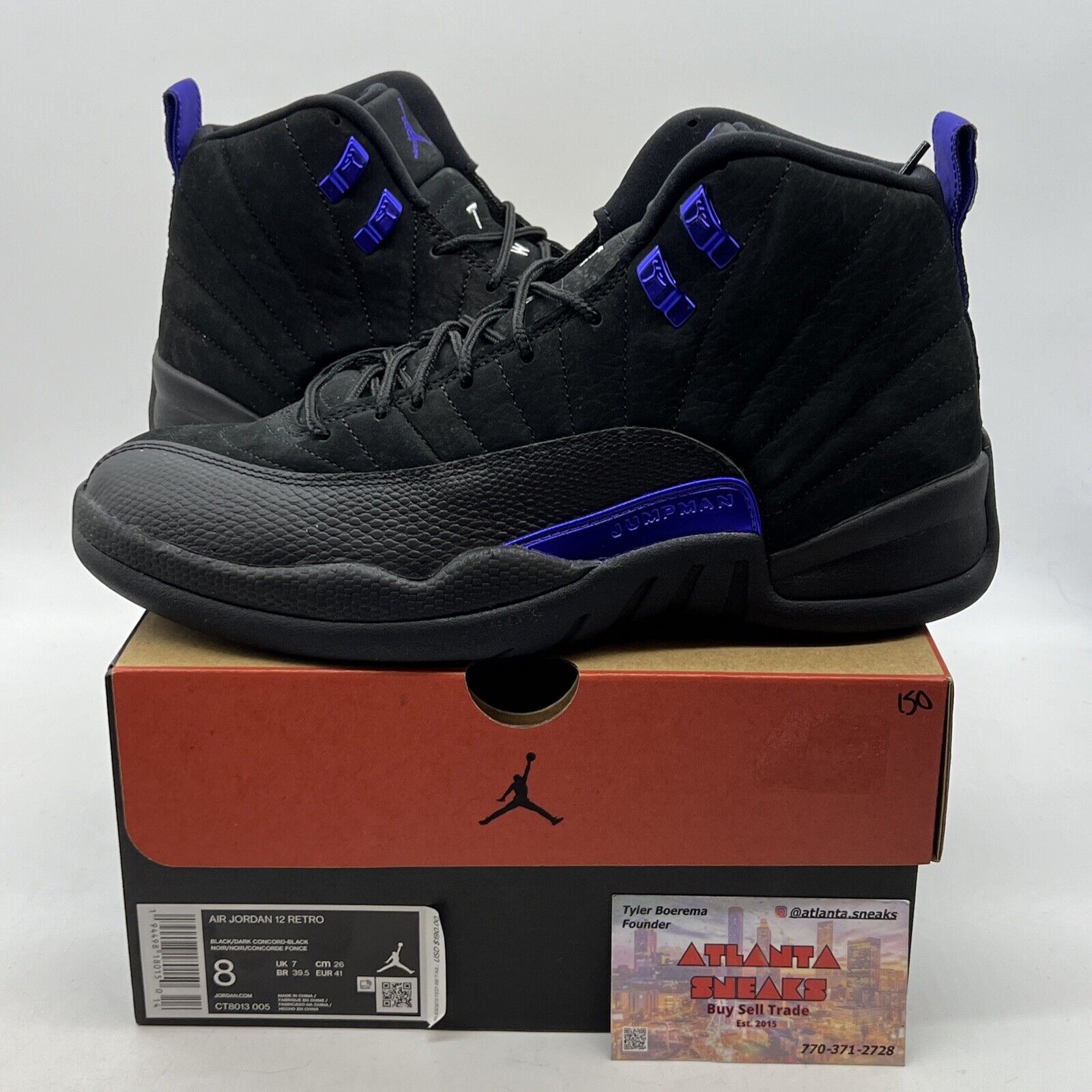 Size 8 - Air Jordan 12 Retro Dark Concord Black Purple Suede (CT8013-005)