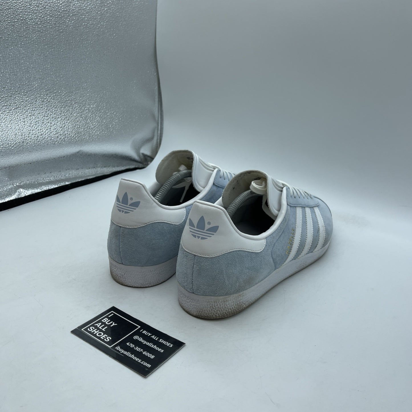 Size 11.5 - adidas Gazelle Clear Sky White Blue Suede Leather (BB5481)