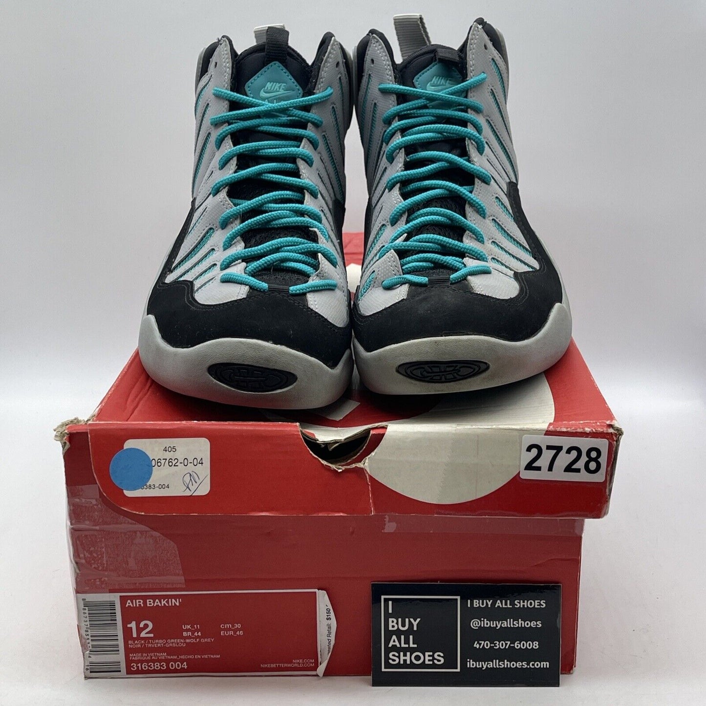 Size 12 - Nike Air Bakin Gray Black Blue Suede (316383-004)
