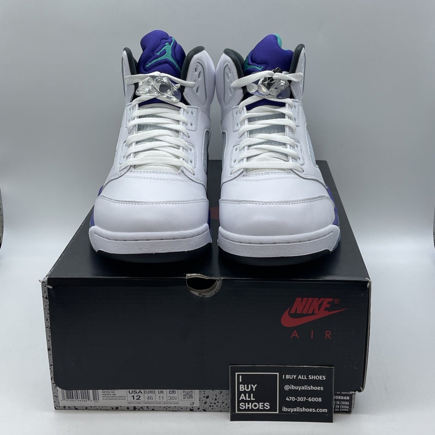 Size 12 - Air Jordan 5 Retro Grape 2013 White Leather (HQ7978-100)